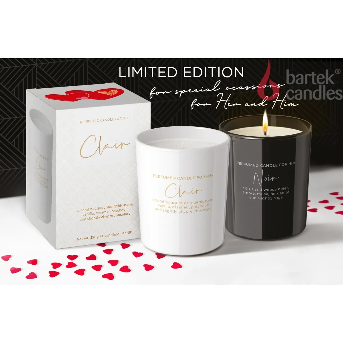 Cặp Nến Thơm Châu Âu Cao Cấp For Her & For Him 2 Cặp Nến Thơm Châu Âu Cao Cấp For Her & For Him